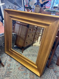 Large Gold Framed Wall Mirror - 45” x 45”