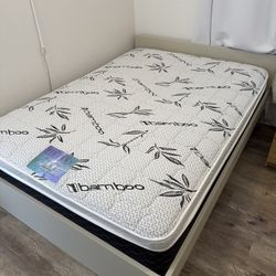 Full size bed frame with mattress