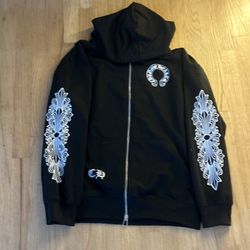 Chrome Hearts Zip Hoodie | Cross Sleeve Embroidery
