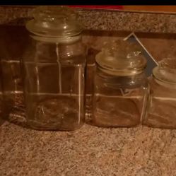 4 - GLASS STORAGE CONTAINERS ...... CHECK OUT MY PAGE FOR MORE ITEMS
