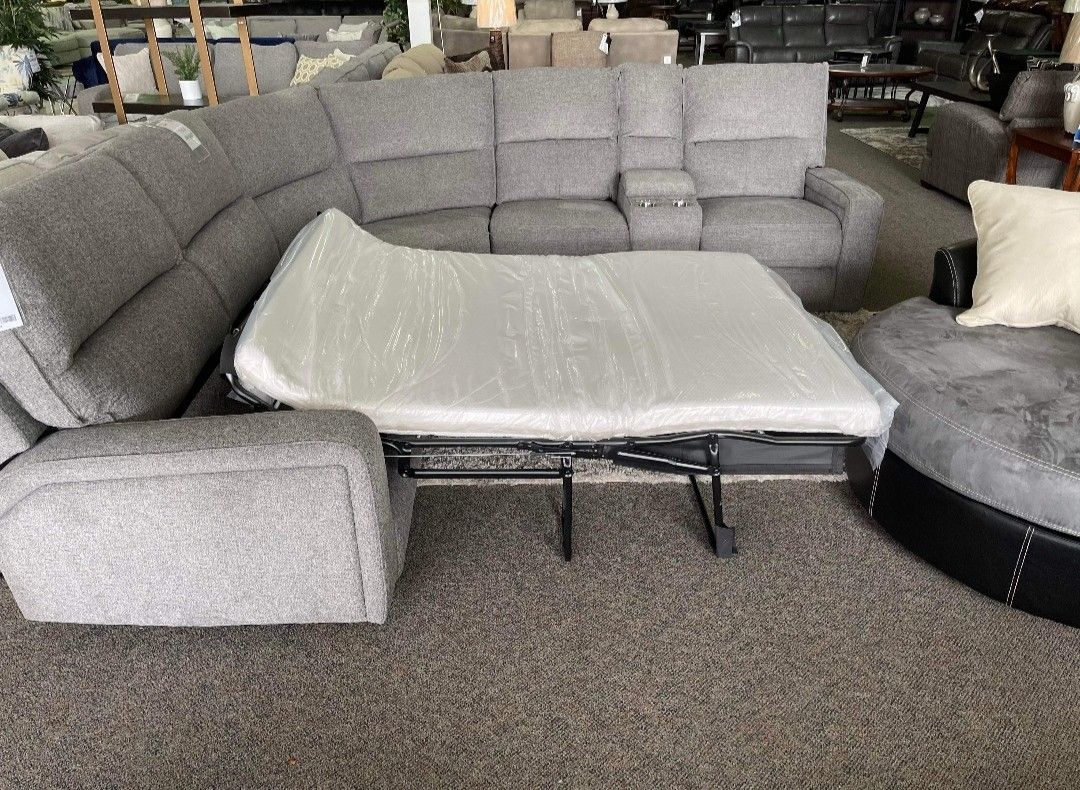 Medford Charcoal Grey 3 Piece Full Sleeper Sectional by Emerald Home 