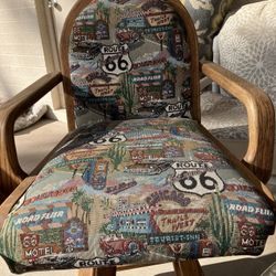 3 Vintage Oak Swivel Bar Chairs