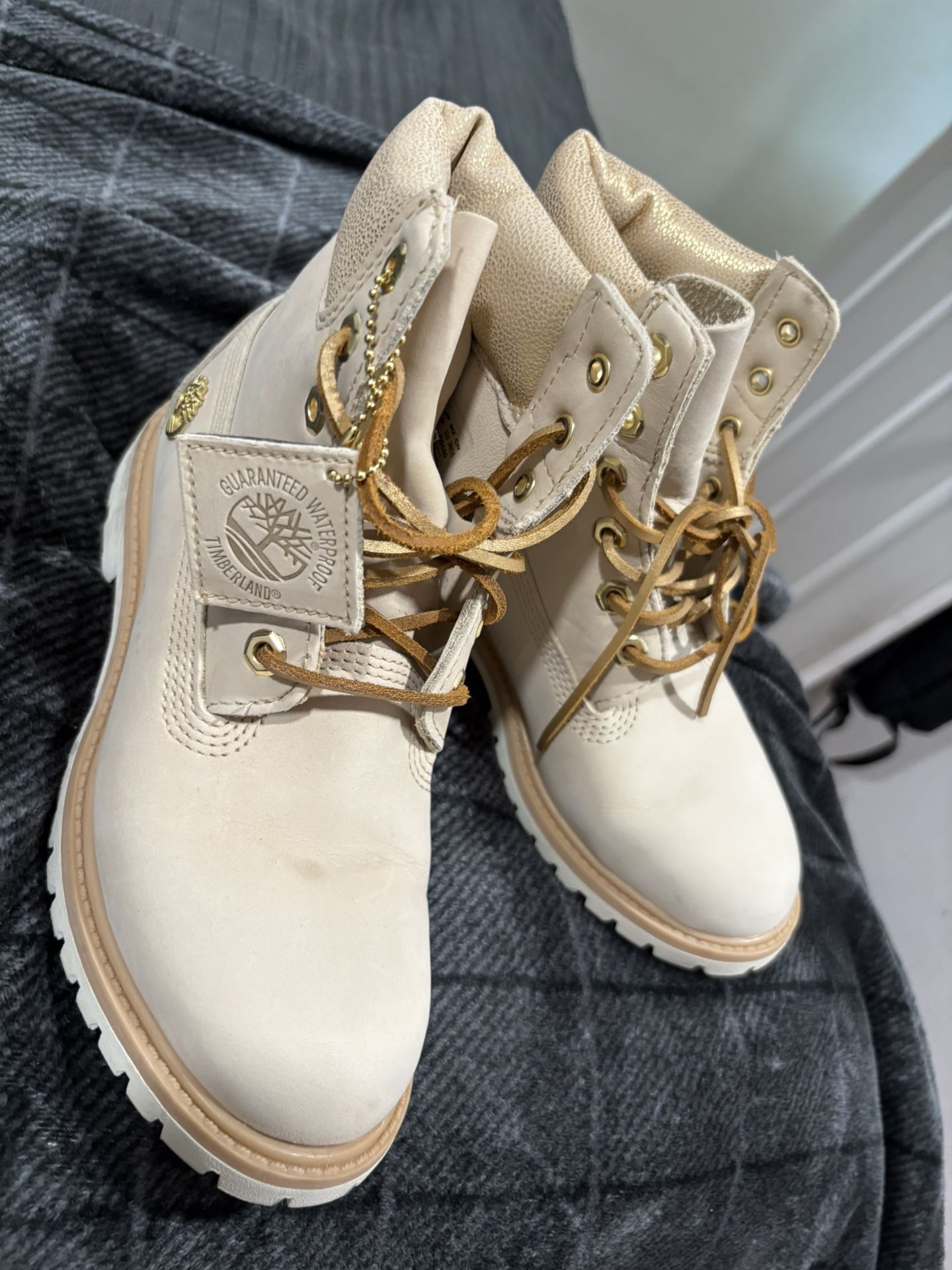 Beige Timberland Women Boots