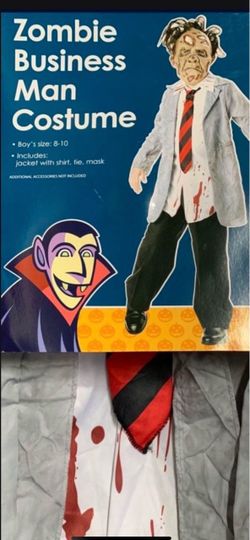 Zombie Business Man Halloween Costume Boys 8-10