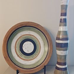Tall Vase and Plate Decor Set