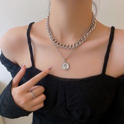 New Portrait Pendant Layers Necklace, Pick 2 Jewelry Free Shipping 