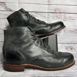 Wolverine 1000 Mile Black Leather Lace-Up Ankle Men's Boots Size 11.5 D USA