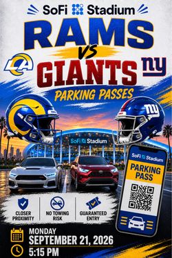 SoFi Stadium Parking Pass for Rams vs. Giants game