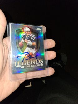 TOM BRADY SIGNED FOOTBALL CARD WITH COA
