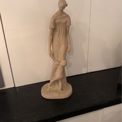 22 Inch Tall Plaster Statue Of Mother And Child 
