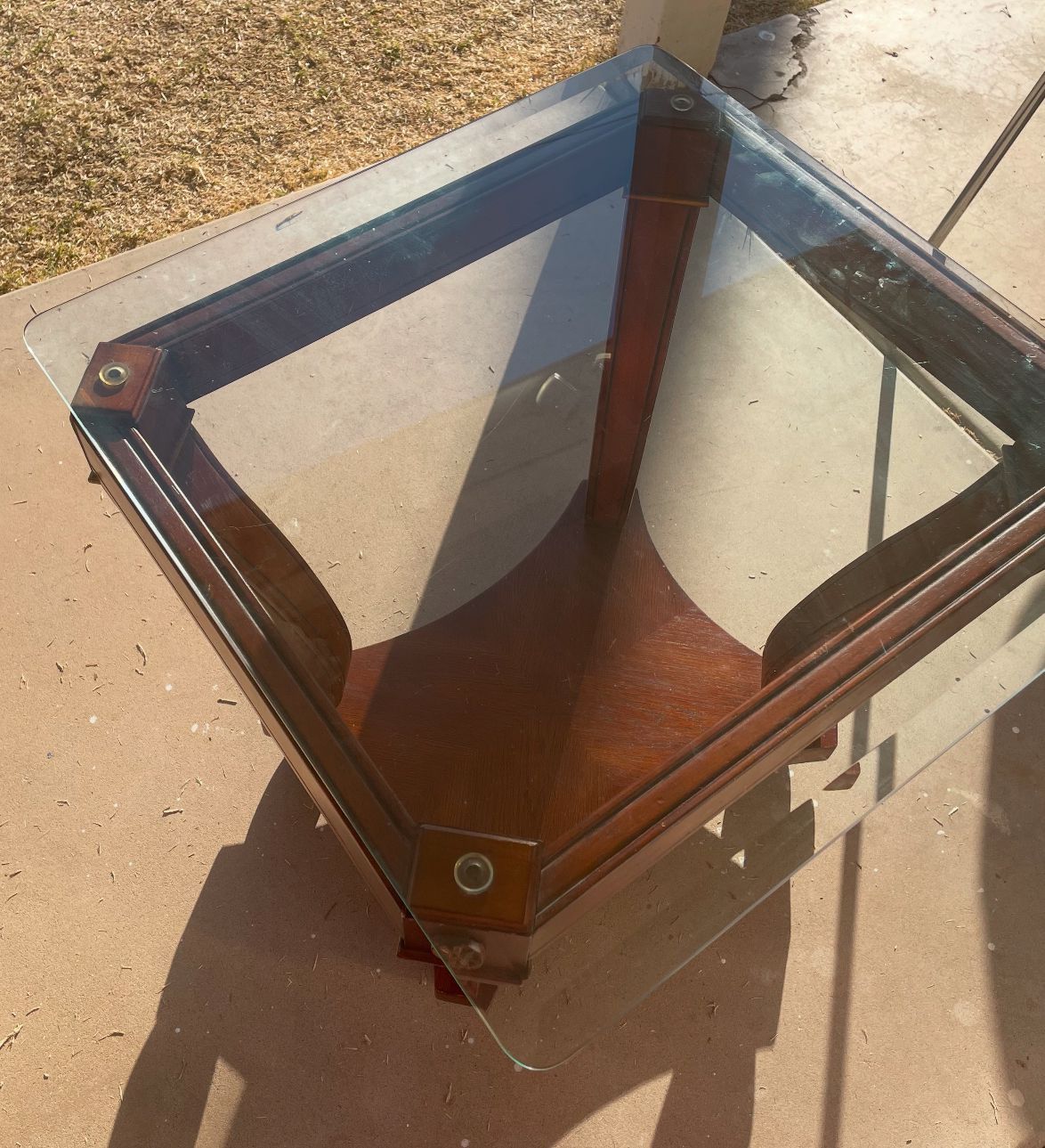 Glass Top Wooden Coffee Table