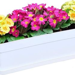 Youngever 3 Pack 15 Inch Plastic Window Box Planter, Heavy Duty