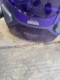 Purple Canister Vacuum with Pop-N-Go Floor Brush