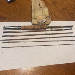 Old Bamboo Fly Rod Complete. Excellent Shape 