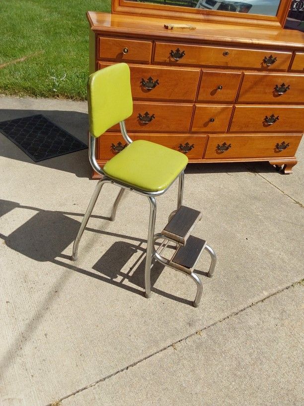 Vintage High Chair With Fold Up Steps