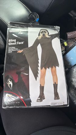 Bling Ghost Face Halloween Costume Adult XL