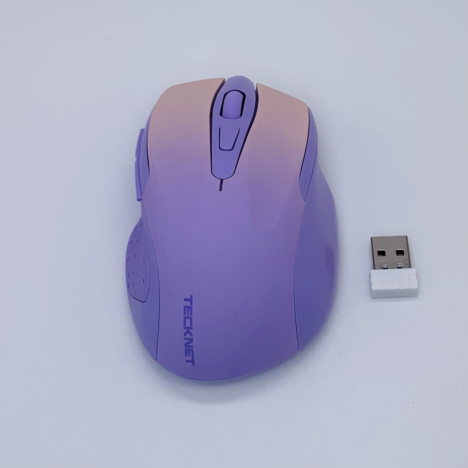 Tecknet M003 Cordless Wireless Optical Mouse with Receiver Purple / Pink TESTED