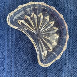 Vintage Lead Crystal Crescent Shaped Dishes