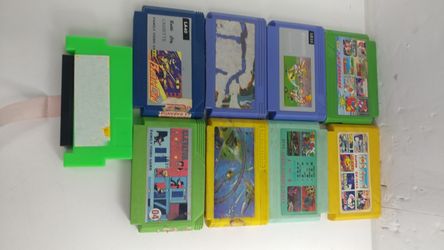 Lot of 8 Assorted Games Famicom plus adapter converter For Nintendo Nes