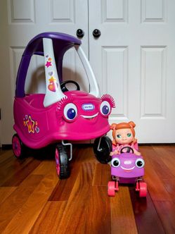 Little Tikes Superstar Cozy Coupe Lot Plus Lilly With Mini Cozy Coupe
