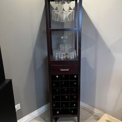 18 Bottle Wine Tower With Rack & Shelves