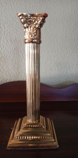 Home Interiors & Gifts Brass Column Candlestick Holder