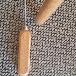 Vintage Ice Pick With Wooden Handle And Paper Sheath 8-3/4"long ( Pick 4-1/2") NOS