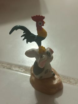 Disney Moana Pua Pig & Hei Hei Rooster PVC Figure Toy Cake Topper 2.75" Rare