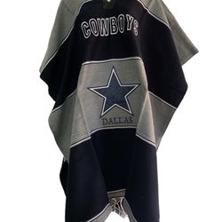 Dallas Cowboys Embroidered  Poncho Serape One Size 