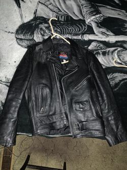 Black leather jacket size 38