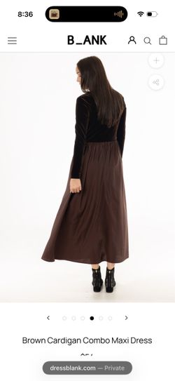 Brown Cardigan Combo Maxi Dress