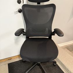 Brand New Black Mesh Tall Back Ergonomic Office Chair w/Flip Up Armrests & Adjustable Lumbar Support