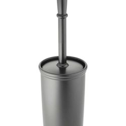 Toilet Bowl Brush and Holder - Covered Bathroom Toilet Brush - Standing Toilet Bowl Scrubber in Modern Holder - Space Saving, Deep Cleaning Brush for 