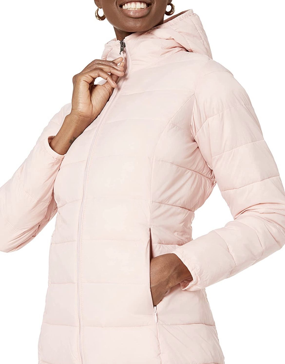 Women's Lightweight Water-Resistant Hooded Puffer Coat