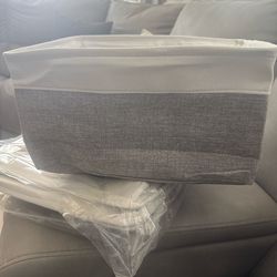 3 Gray and White Storage Basket