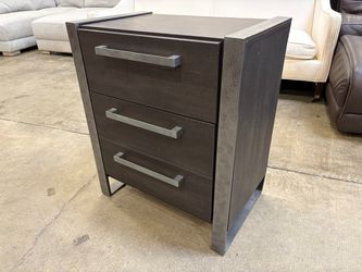 Industrial Style 2 Drawer Nightstand with U-Shaped Metal Legs