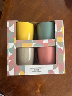 4 Multicolor Mugs-Dishwasher and  Microwave Safe