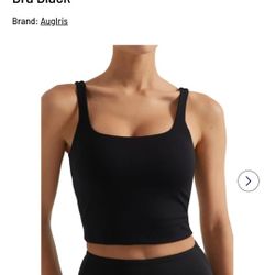 AugIris Womens Sports Bra - Workout Crop Tank Tops for Women Sleeveless Square Neck Padded Bras with Size Medium 