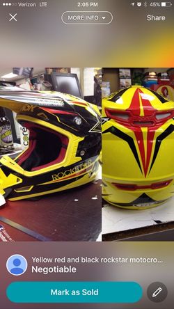 Black and yellow rockstar helmet