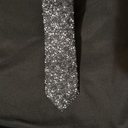 Black Floral Tie