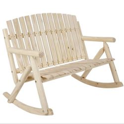 Unfinished Wood Frame Rocking Chair with Slat Seat -  (New In Box, Unassembled)