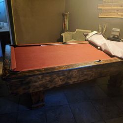 Custom Rustic Full-Slate Pool Table – 8ft x 4ft