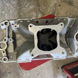 Aluminum Stain SBC Small Block Chevy 350 400 Air Gap Intake Manifold