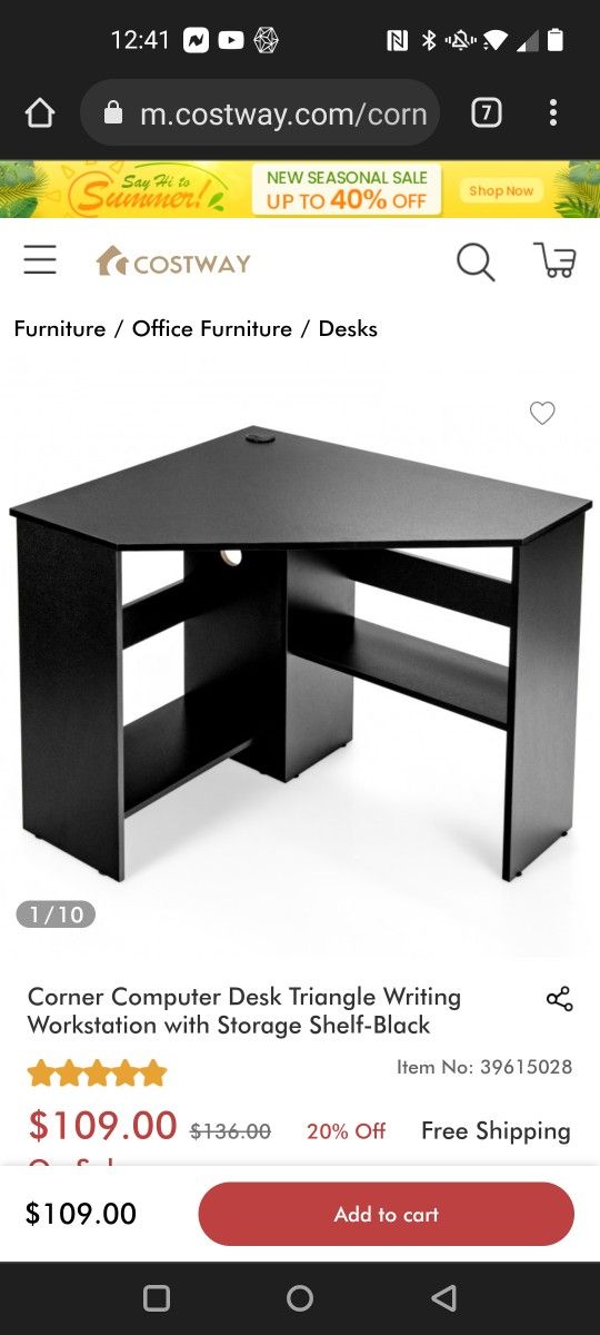 Corner Desk ( New Brand New) ONLY WHITE & BROWN LEFT