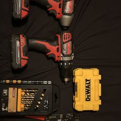 Milwaukee impact driver and drill set