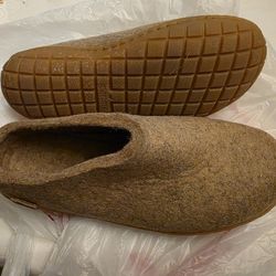 Glerups Brown 100% Wool With Rubber Sole Mules Slip On Shoes Wonen Size 9 NEW 30