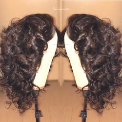 Custom wig with closure made with virgin hair