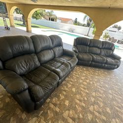 Black Leather Reclinable Couches