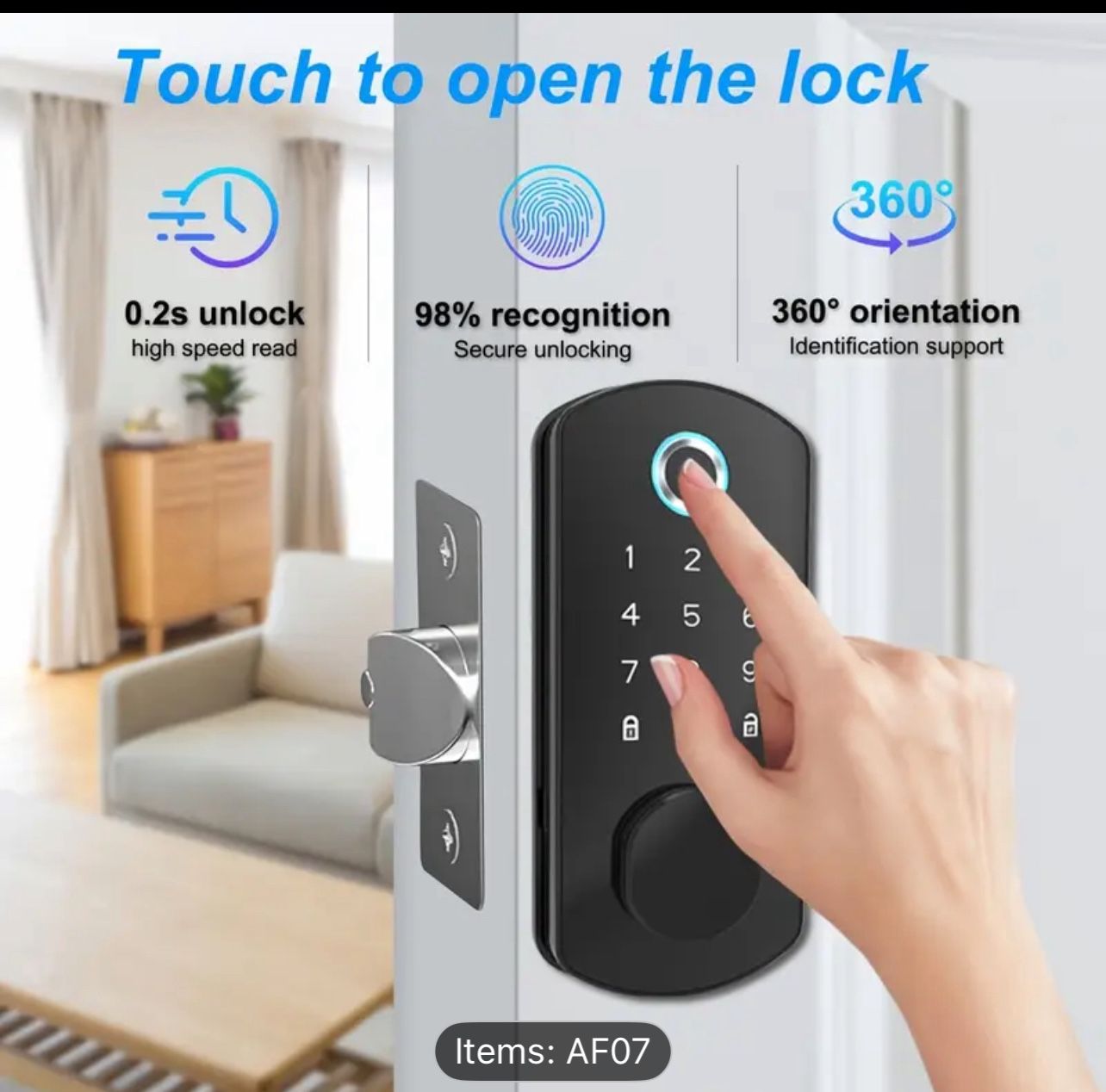 Touch Screen Security Lock With Doorbell Camera