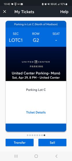 United Center PARKING PASS, April 29th